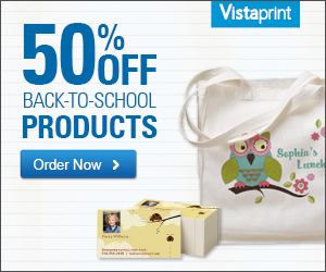 50% Off Back to School Products from Vistaprint