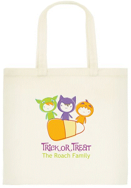 TRICK OR TREAT BAG – CUSTOMIZE YOUR CANVAS TOTE NOW – only $5.52 SHIPPED