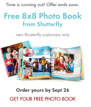 FREE 8×8 Shutterfly Photo Book ($29.99 value)