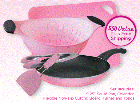 FREE 5-PIECE PINK COOKWARE SET FROM P&G AFTER REBATE