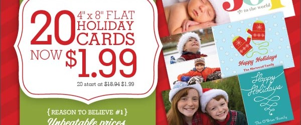 NEW VISTAPRINT CUSTOMERS – GET 20 HOLIDAY CARDS FOR ONLY $1.99 + SHIPPING!
