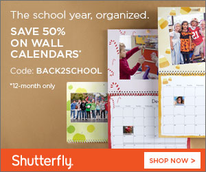Shutterfly: 12-Month Wall Calendars 50% Off thru 9-4-2013 + 101 Free Prints !