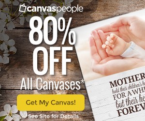 Canvas People 80% Off Mothers Day Sale on all Canvases