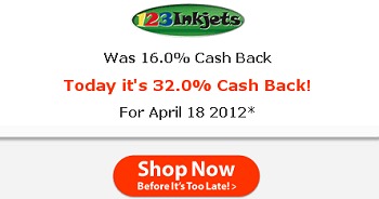 PRINTER INK DEALS – COUPON CODES + 32% CASH BACK + FREE $10 GIFT CARD – TODAY ONLY