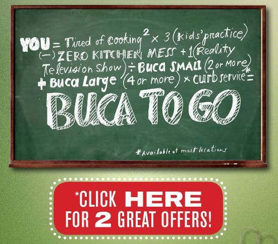 BUCA DI BEPPO $10 OFF ANY 2 PASTAS COUPON - Frugal Fabulous Finds