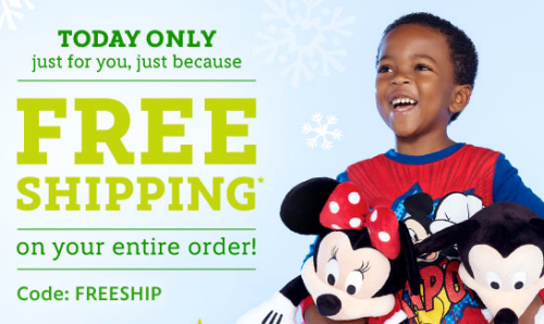 DISNEY STORE = FREE SHIPPING! *TODAY ONLY*