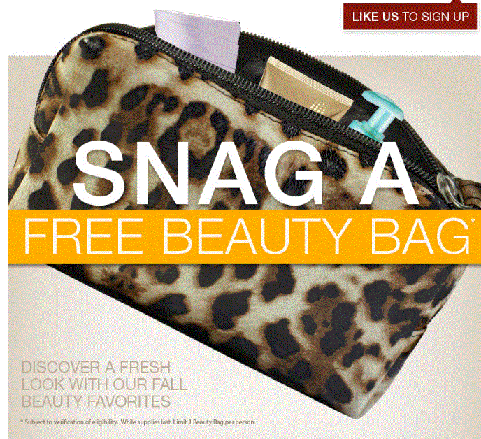 REQUEST YOUR FREE TARGET STYLE BEAUTY BAG