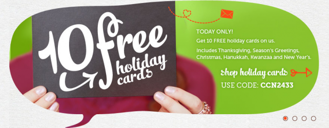 GET 10 FREE HOLIDAY CARDS + FREE SHIPPING FROM CARDSTORE – TODAY 11-8-2012 ONLY!!