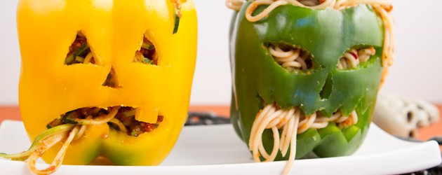 Cooking on a Budget: Jack O Lantern Stuffed Peppers
