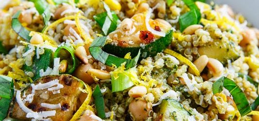 Cooking On A Budget: Zucchini And Corn Quinoa Pesto!