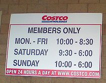 Costco members schedule