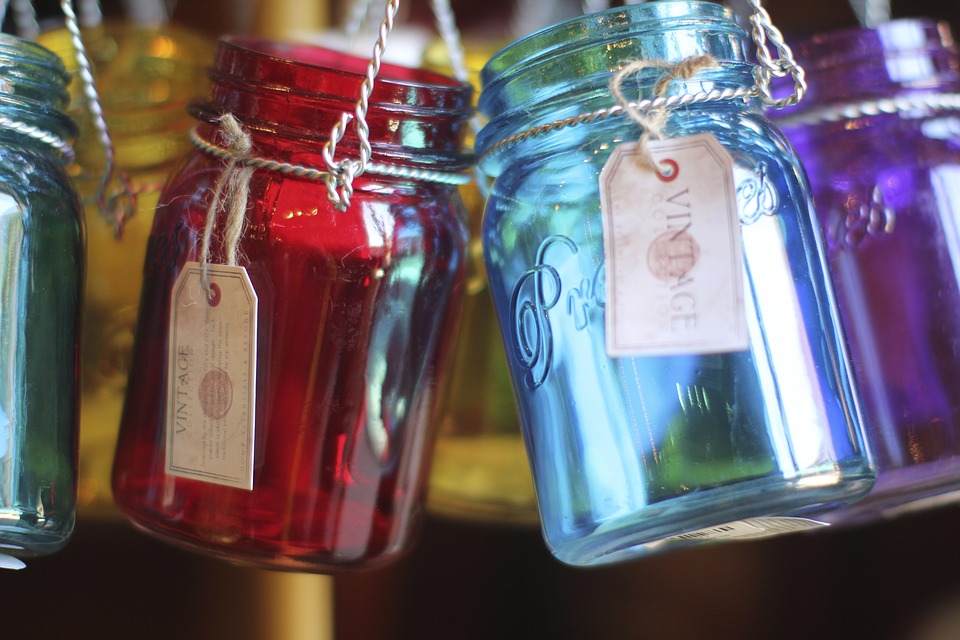 jars with different colors