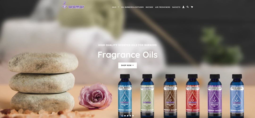 Screenshot of website aromar.us