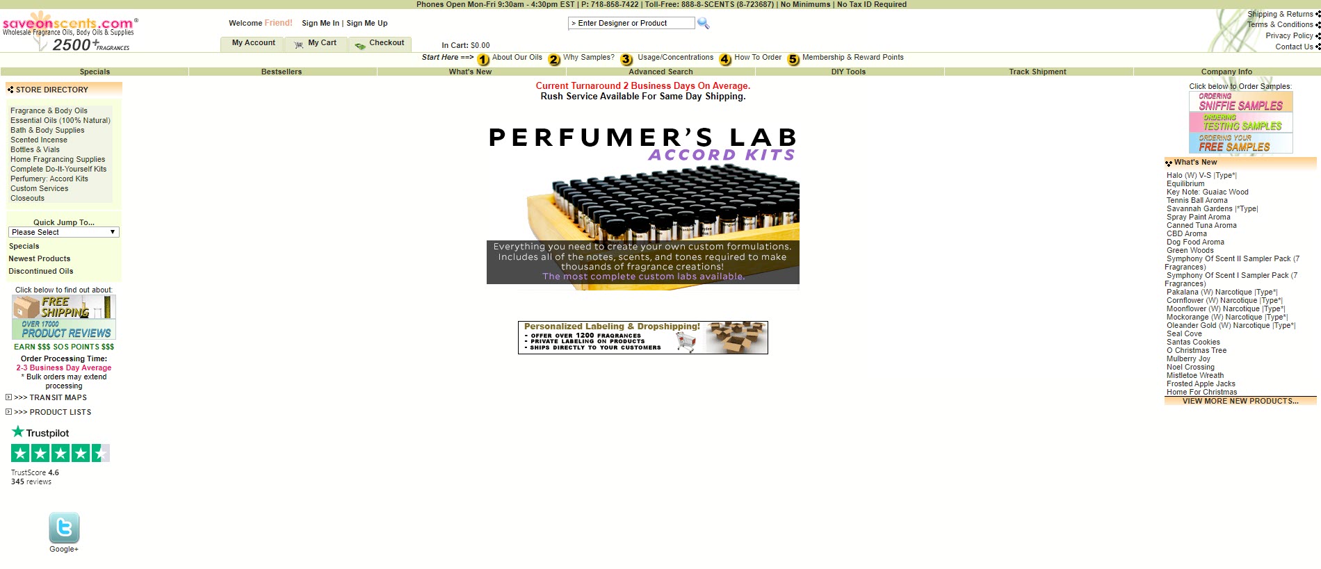 screenshot of  save on scents site.com
